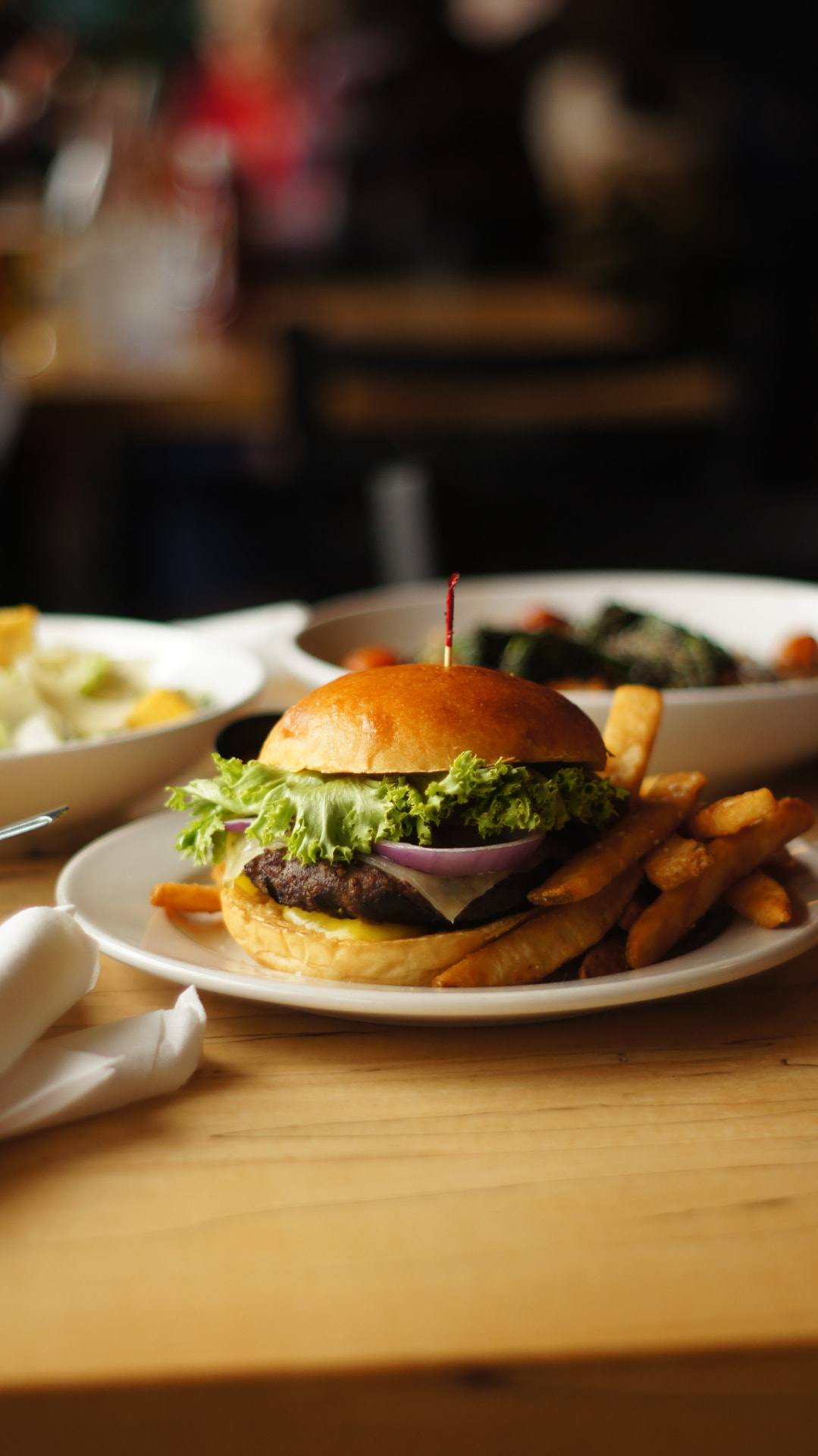 An Upland burger made with local Fischer Farms beef
