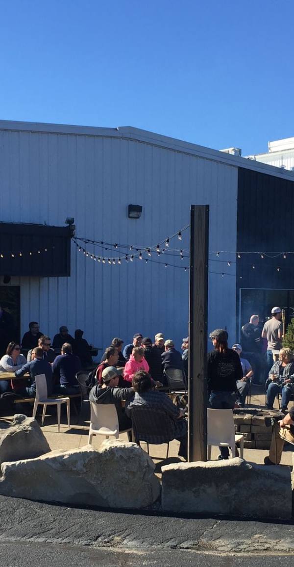Guests gathered on the Profile Brewery patio